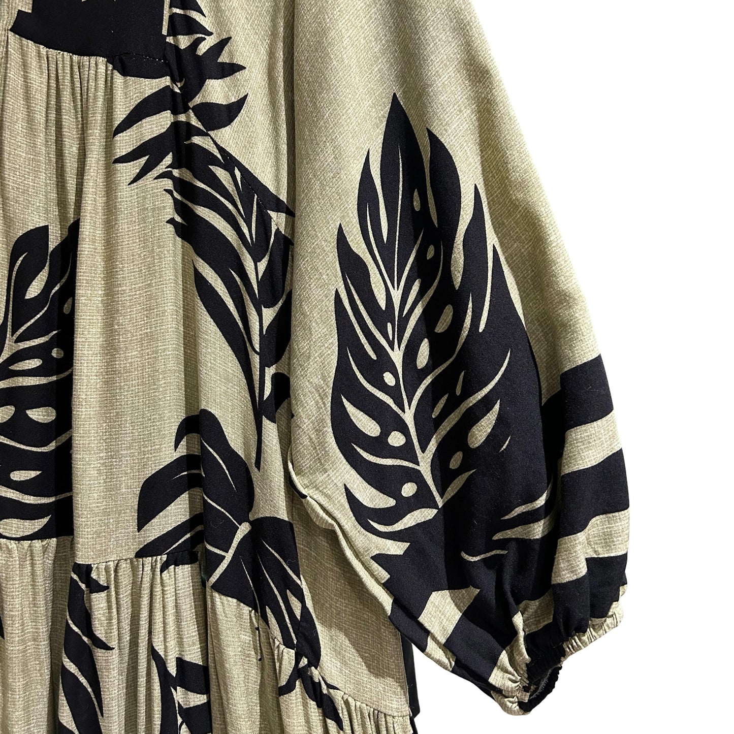Black palm maxi dress