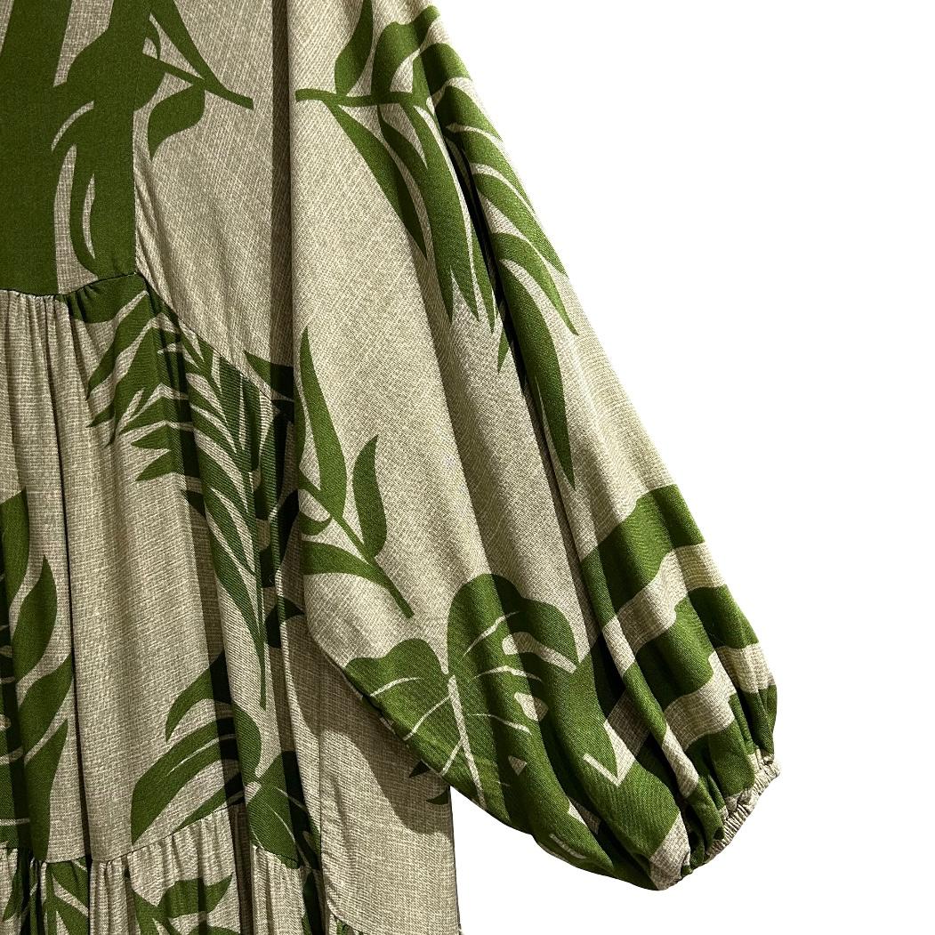 Palm Green Maxi floral dress