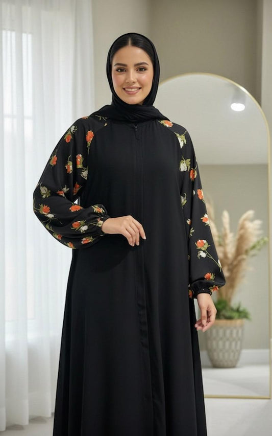 Oceanline Casualwear Rose Zip Abaya
