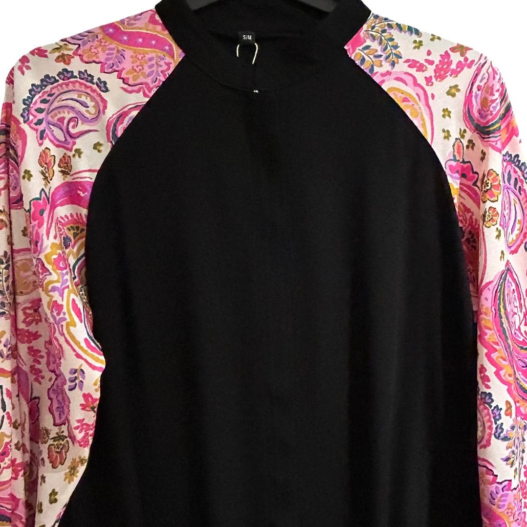 Oceanline Casualwear Pink Paisley Zip Abaya